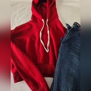 Forever 21 - Red Cropped Hoodie